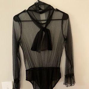 See through mesh one piece